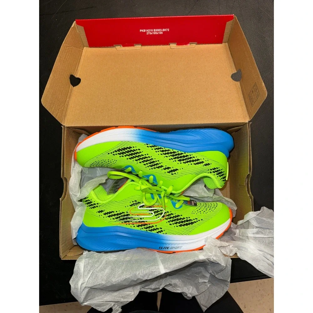 Skechers Kids Elite Sport Stride Lime Blue Sneakers 403953L LMBL Size 4 NEW